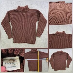 Bonner Of Ireland Sweater‎ Womens Small? Brown Wool Ribbed Turtleneck Pullover